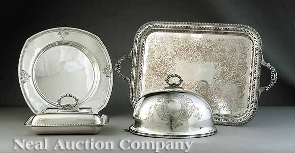 Sheffield Tray, Entree Dish, and Poultry Dome