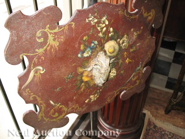 Regency Papier-Mâché and Mahogany Pole Screen - 4