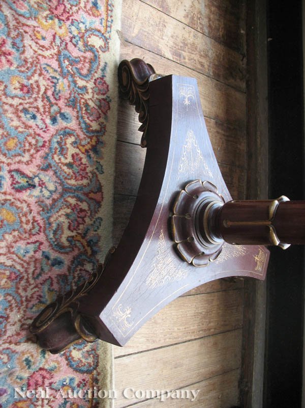 Regency Papier-Mâché and Mahogany Pole Screen - 5