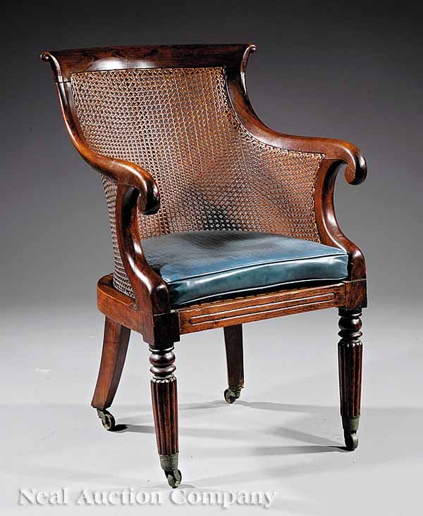 Regency Rosewood and Cane Bergere
