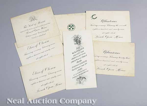 Six New Orleans Carnival Ball Invitations
