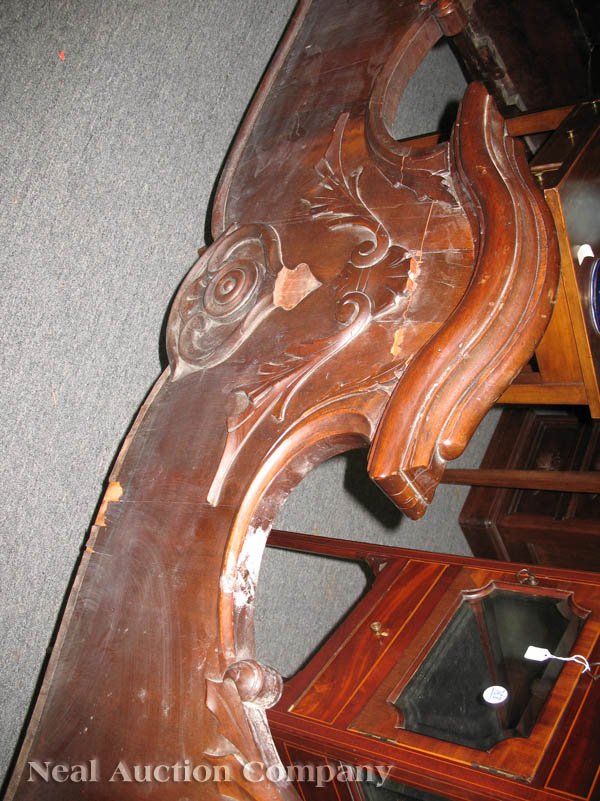 American Rococo Carved Mahogany Bedstead - 4