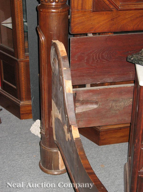 American Rococo Carved Mahogany Bedstead - 6