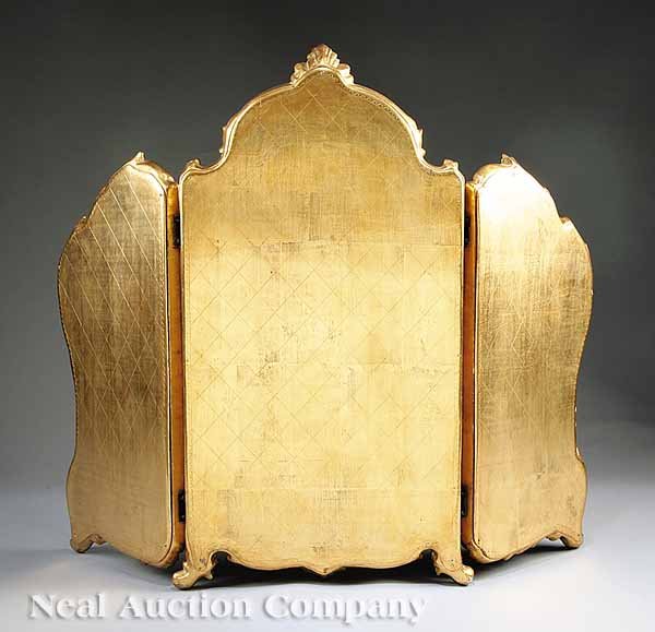 Venetian Carved Giltwood Folding Dressing Mirror - 2