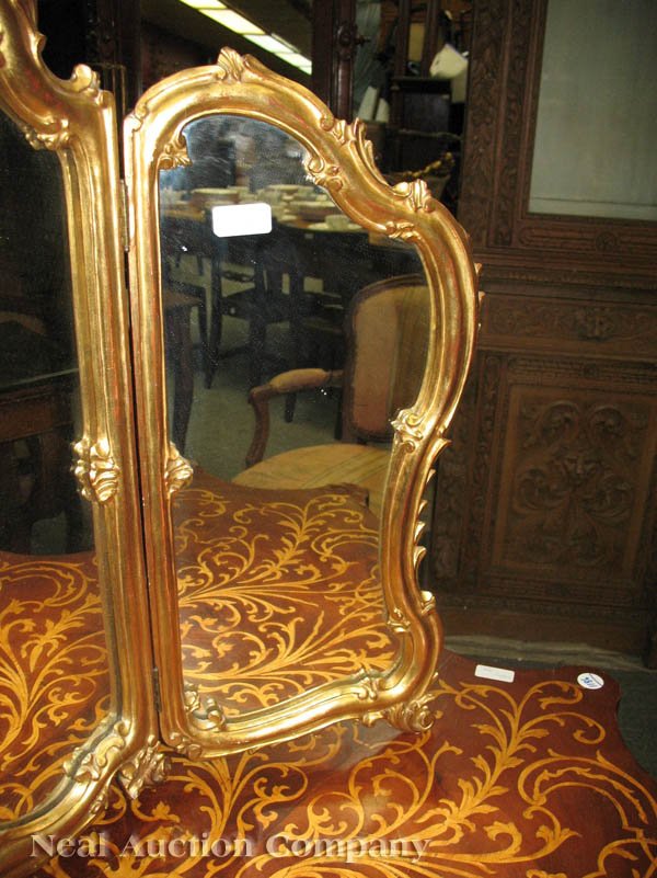 Venetian Carved Giltwood Folding Dressing Mirror - 4