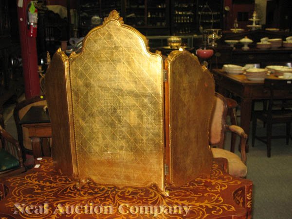 Venetian Carved Giltwood Folding Dressing Mirror - 5