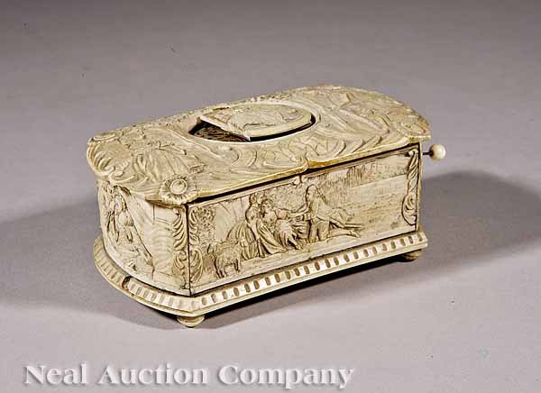 Continental Carved Ivory Music Box