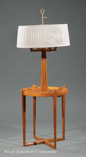 American Modernist Butternut Lamp Table (1 of 2)