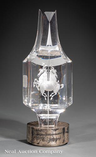 Steuben Glass "Carousel of the Seasons": Steuben Glass "Carousel of the Seasons" , designed by Paul Schultze and Frank Eliscu in 1966, engraved by Ladislav Havlik, # 14 in an edition of 20, from the Artist's Exhibition Series, cast, cut and