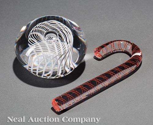 Steuben Glass Candy Cane & Paperweight (1 of 2)