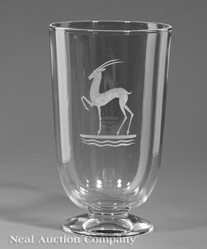 Steuben Glass "Heritage Gazelle" Vase, Waugh (1 of 4)