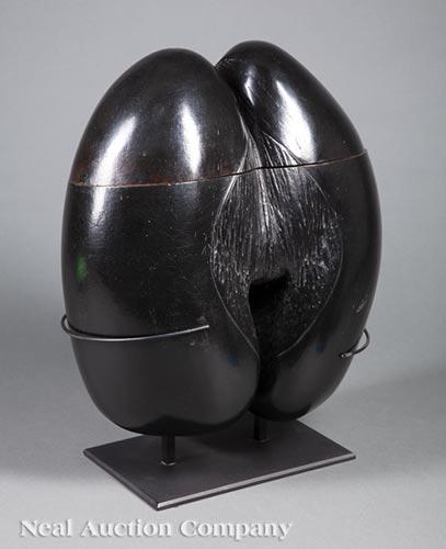 Coco De Mer Casket on Stand (1 of 1)