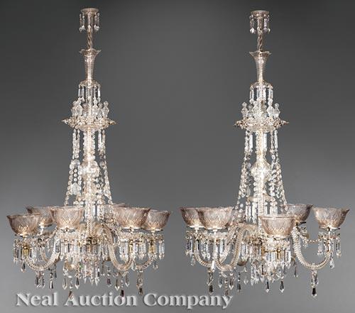 Pair of American Cut Glass Gasoliers (1 of 9)