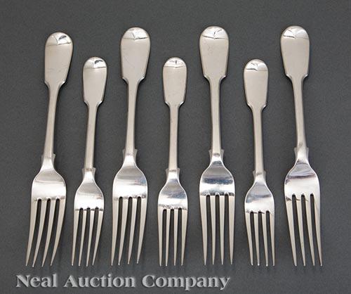 Victorian Sterling Silver "Fiddle Typt" Forks (1 of 2)