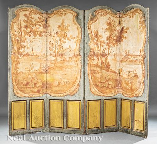 Louis XV Polychrome-Painted Folding Screen (1 of 8)