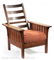 American Arts and Crafts Carved Oak Morris Chair