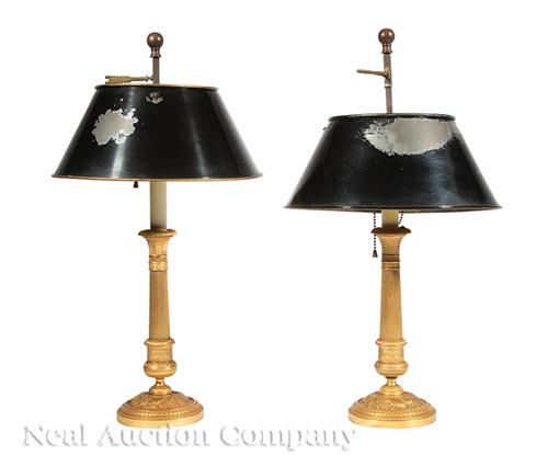 Pair of French Bronze Table Lamps (1 of 2)