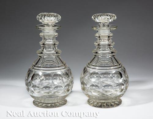 Pair of American Cut Glass Decanters (1 of 2)