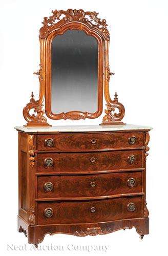Carved Mahogany Mirror-Backed Dressing Chest (1 of 3)
