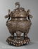 Chinese Patinated Bronze Covered Tripod Censer