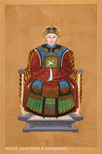 Pair of Chinese Ancestor Portraits (1 of 2)