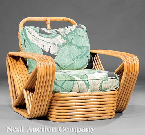 Paul Frankl Rattan Pretzel Lounge Chair (1 of 3)
