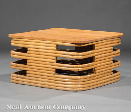 Paul Frankl Rattan Coffee Table (1 of 2)