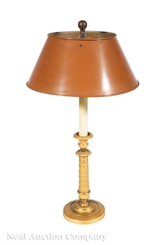 French Gilt Bronze Candlestick Table Lamp (1 of 1)
