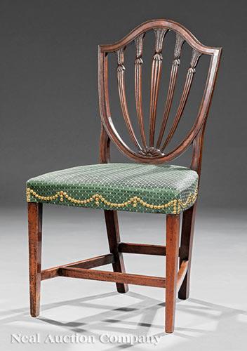 American Hepplewhite Carved Mahogany Side Chair (1 of 9)