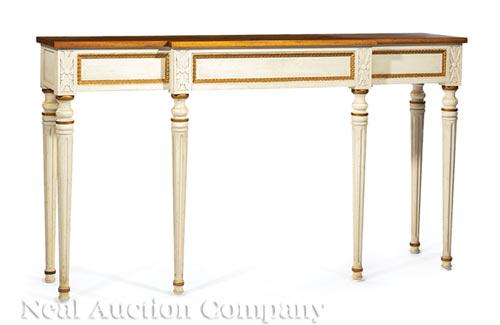 Louis XVI-Style Creme Peinte Console Table (1 of 9)