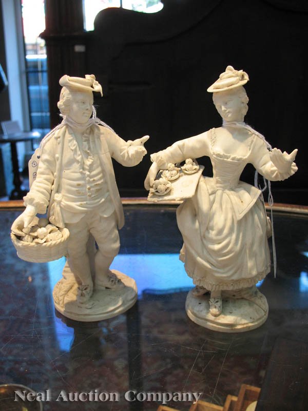 Pair of Continental Bisque Figures - 9