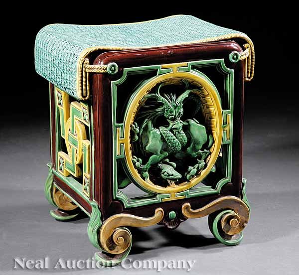 Rare Minton Majolica Garden Seat