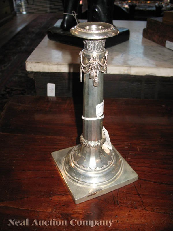 Pair of German Augsburg Silver Candlesticks, 1803 - 7