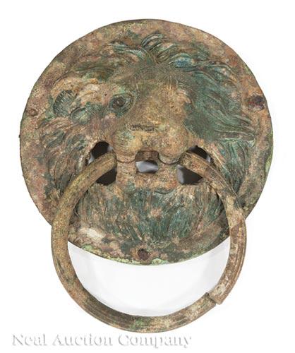 Roman Bronze Lion and Ring Door Handle (1 of 1)
