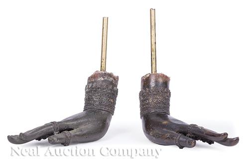 Pair of  Thai Bronze Hands of Buddha (1 of 8)