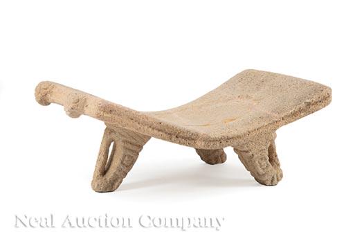 Pre-Columbian Carved Stone Ceremonial Metate (1 of 2)