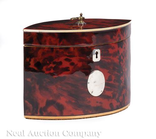 George III Red Tortoiseshell Tea Caddy (1 of 8)