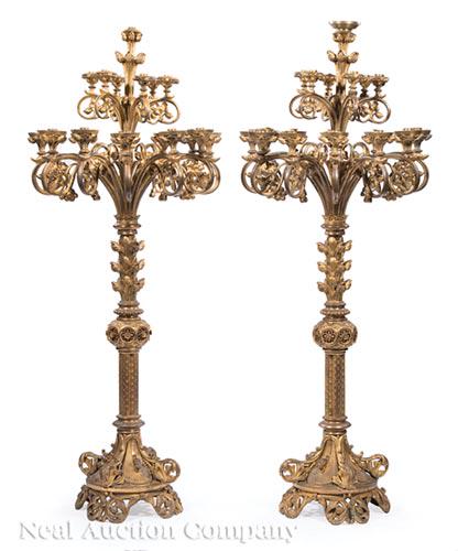 French Gilt Bronze Nineteen-Light Torcheres (1 of 8)