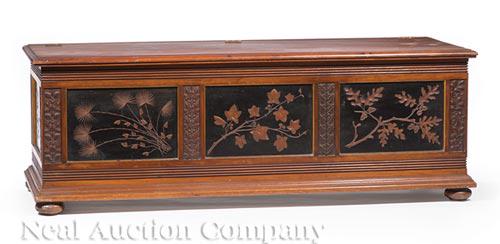 Ebonized, Carved and Parcel Gilt Walnut Cassone (1 of 8)