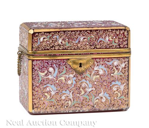 Moser Cranberry Glass Dresser Box (1 of 8)