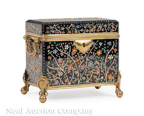 Bohemian Black Glass Dresser Box (1 of 8)