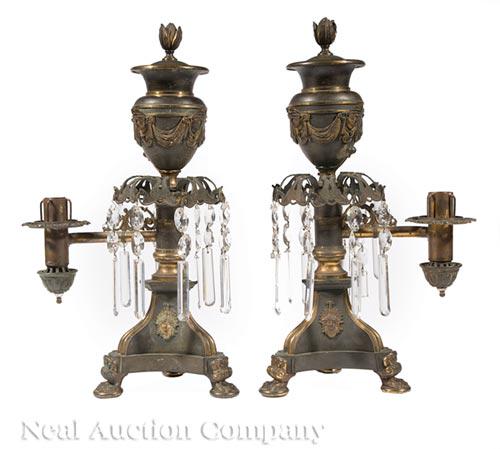 J & I Cox Bronze Argand Lamps (1 of 2)