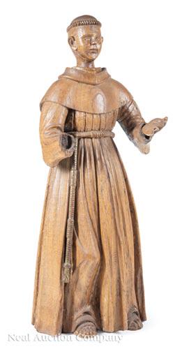 Carved Wood Figure "St. Francis of Assisi" (1 of 2)