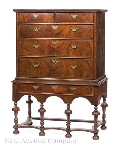 Georgian Burl Walnut Chest on Stand (1 of 9)