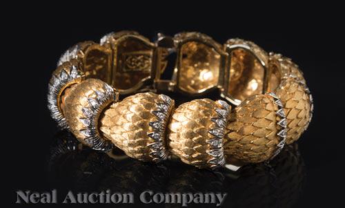 Yellow Gold, Diamond Flexible Bracelet (1 of 1)