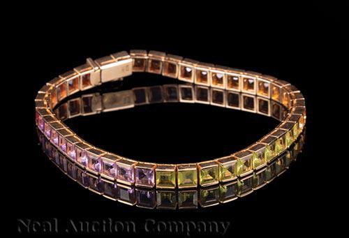 14 kt. Yellow Gold and Gemstone Bracelet (1 of 2)