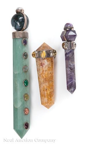 Tibetan Embellished Hardstone Healing Wands (1 of 2)