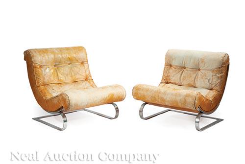 Mid-Century Modern Chrome and Leather Chairs (1 of 7)
