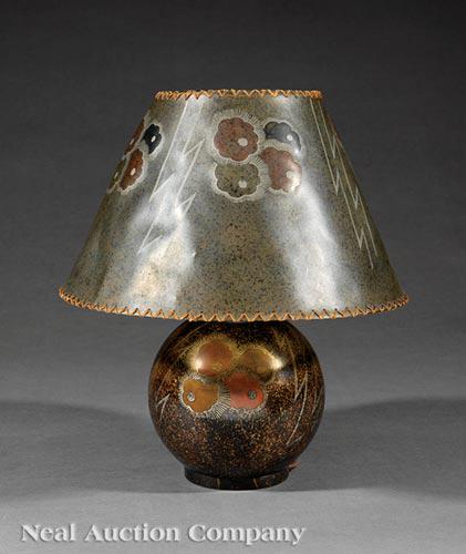 Art Deco Dinanderie Lamp (1 of 1)