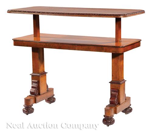 American Carved Oak Metamorphic Two-Tier Trolley (1 of 2)